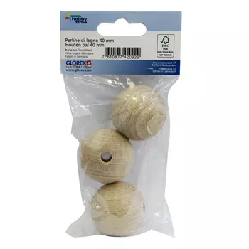 61657040 Деревянные шарики SGS-COC-003077 FSC-100%, 40 мм, упак./3 шт., Glorex