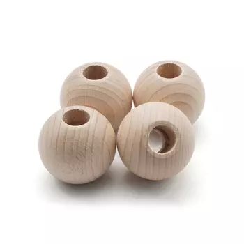 61657304 Деревянные бусины с широким отверстием 35мм 4шт Glorex