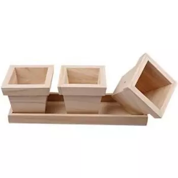 61684121 Кашпо деревянные 20*7*6 см, 3 шт., Glorex