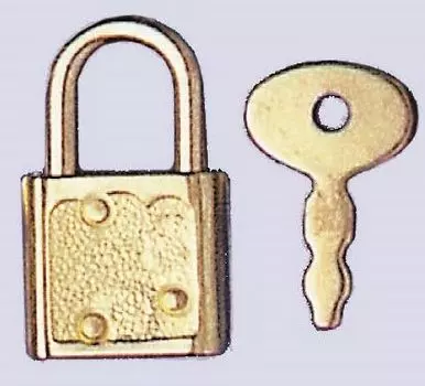 61834102 Миниатюрный замок (метал) с 2 ключиками Glorex