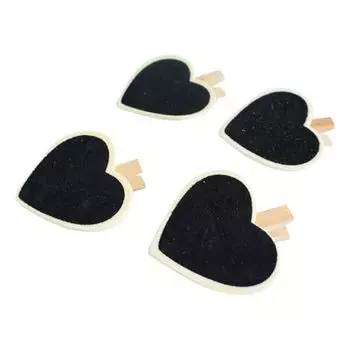 62013002 Деревянная мини доска для мела на прищепке 'Сердце', 5*4,6 см, упак./4 шт., Glorex