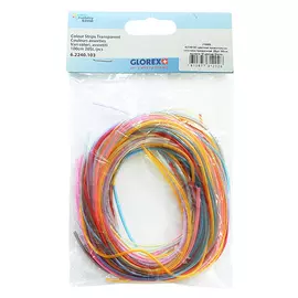 62240103 Цветная проволока из пластика прозрачная 20шт 100см, ассорти 10 цветов Glorex