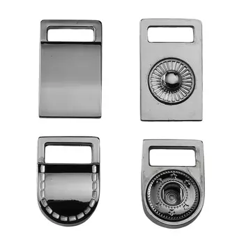 62281 Застежка с кнопкой 10,5мм, отстрочка, металл,черный никель/белый ГР