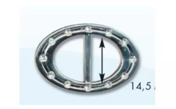 62298 пряжка-рамка 14,5мм ник.мет.со стразами