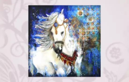 63009 Набор для вышивания бисером Astrea 'Лошадь в лесу' 35х35 см