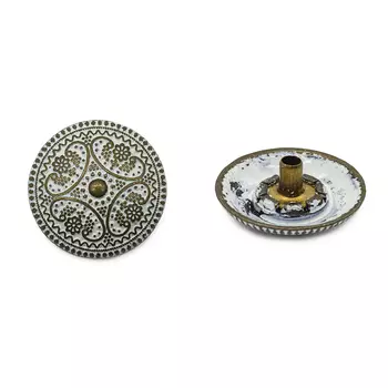 63080 Кнопка 5/19 'узор', металл, белая латунь ГР