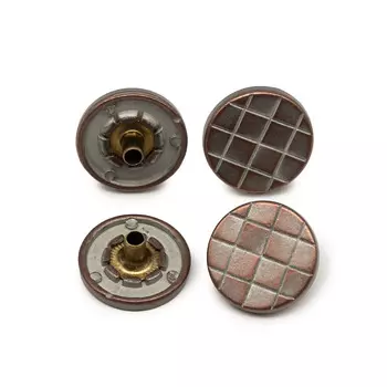 63401 Кнопка 5/15 бел.медь мет. 'клетка'