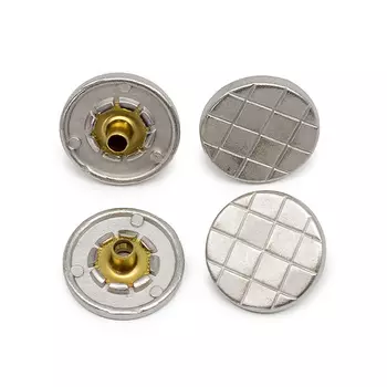 63404 Кнопка 5/15 сереб. мет. 'клетка'