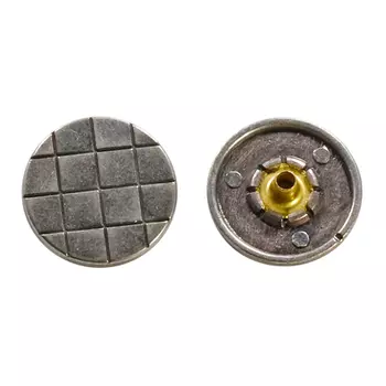 63415 Кнопка 5/19 'клетка' металл (А) 19мм, темно серебро цв. ГР