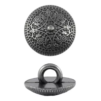 63475 Пуговица на ножке д-11мм. т.сереб. 'узор'