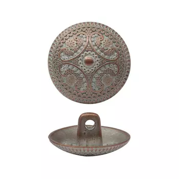 63491 Пуговица на ножке д-19мм. бел.медь 'узор'