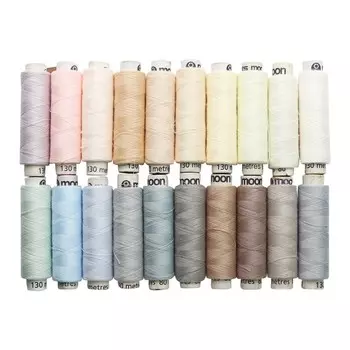 6362А Нитки полиэстровые №50 ассорти 130м (20цв*5шт) (3 (св.оттенки))