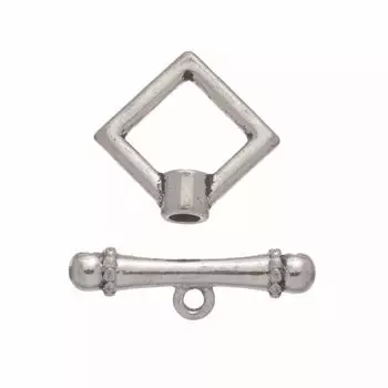 63714004 Застежка металлическая квадратная 4шт серебро Glorex