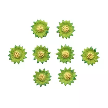 63805412 Декоративный элемент 'Подсолнухи', (полирезин), зеленый, 2,1*2,1 см, упак./9 шт., Glorex
