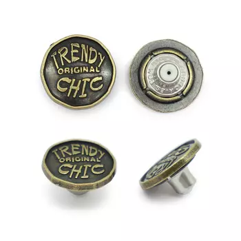 64072 Пуговица джинс. 'TRENDY OR.CHIC' д-20мм,, латунь ГР