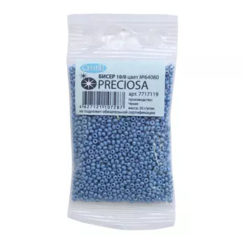 (64080) 331-19001-10/0 Бисер непрозрачный радужный 10/0, круг.отв., 20гр Preciosa