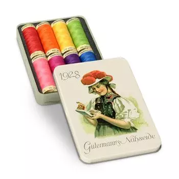 640952 Набор нитей универсальных Sew-All 100м, 8 кат (ассорти) в металлической коробке 'Ностальгия'