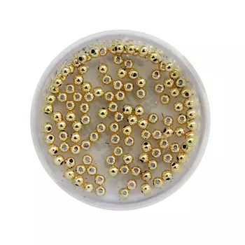 64325091 Бусины пластиковые металлизированные, цв. золото, 2,5мм, 125шт Glorex