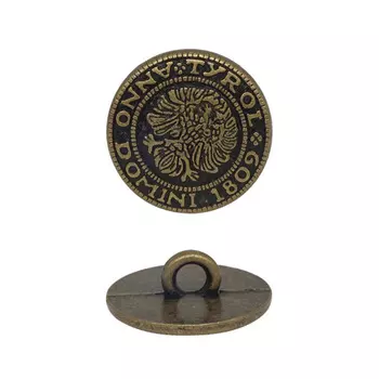 64390 Пуговица на ножке 15мм. лат. 'герб'