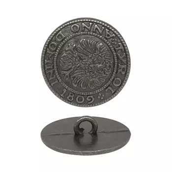 64405 Пуговица на ножке 20мм. т.сереб. 'герб'