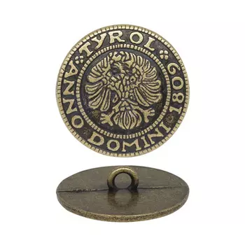 64417 Пуговица на ножке 22мм. лат. 'герб'