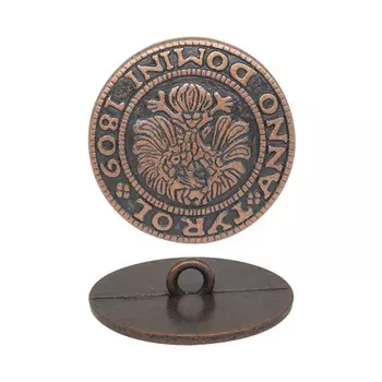 64418 Пуговица на ножке 22мм. т.медь 'герб'