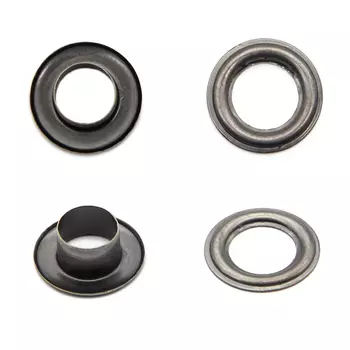 64706 Люверс д-8мм плоский, темно серебро ГР