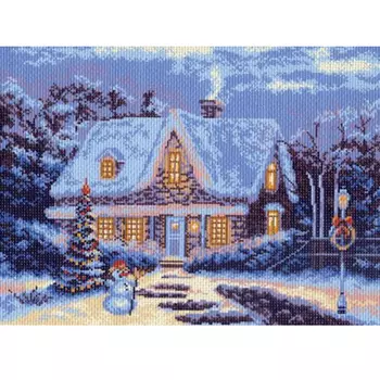 652 Канва с рисунком 'Матренин посад' 'Зимняя сказка', 37*49 см