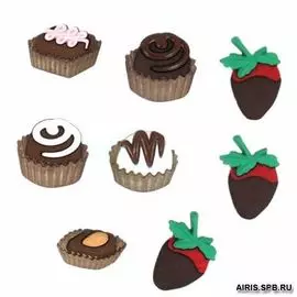 6544, Пуговицы-фигурки. Шоколадные сладости Dress It