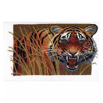 654 Набор для вышивания Hobby&amp;Pro 'Тигр на охоте' 27*17см