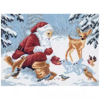 656-1 Канва с рисунком Матренин посад 'Зимние подарки' 28*37см