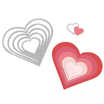 657561 Форма-трафарет для вырубки 'Framelits Die - Сердечки', упак./6 шт.