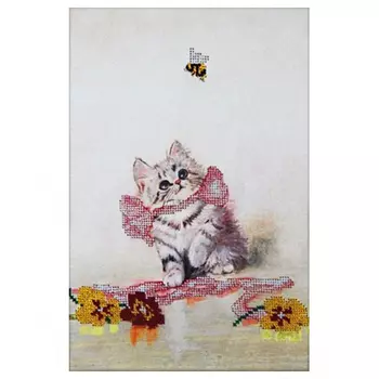 66002 Набор для вышивания бисером Astrea 'Котенок' 20х30см