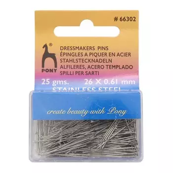 66302 Булавки 0,61мм/26мм, сталь, 25гр PONY