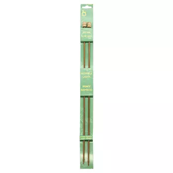 66803 Спицы вязальные прямые 2,50мм*33см, бамбук, 2шт PONY