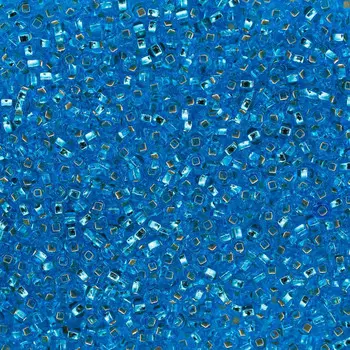 (67030) 331-29001-10/0 Бисер прозрачный с серебр. центром 10/0, кв.отв., 20гр Preciosa