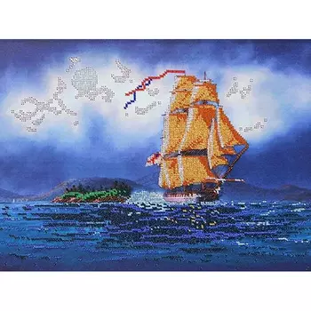 67200 Набор для вышивания бисером Astrea 'Золотые паруса', 40х30 см