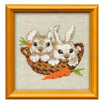 676 Набор для вышивания Riolis 'Зайцы', 15*15 см