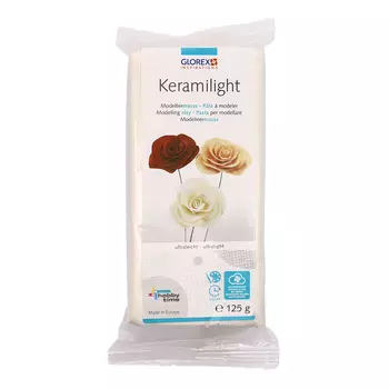 68070502 Пластика для цветов очень легкая Keramilight, белый цв., 125г Glorex