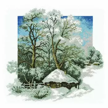 680 Набор для вышивания Hobby&amp;Pro 'Зима в деревне',28*27 см