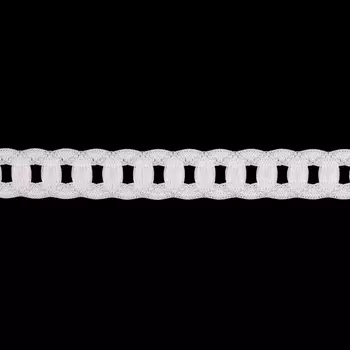 6904 Тесьма эластичная отделочная 16мм*30м (003 белый)