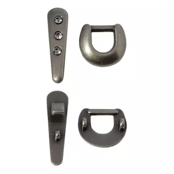 6939 Украшение-застежка со стразами, т.серебро ГР