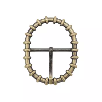 69494 Пряжка 42мм мет. овальн. с 'зубчиками' лат.