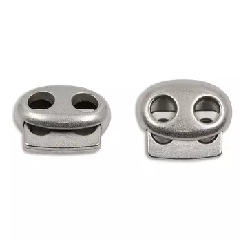 6963 Зажим плоский 2отв. d=4,5мм, 18*15мм, мет. цв.серебро