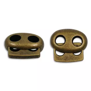 6964 Зажим плоский 2отв. d=4,5мм, 18*15мм, мет. цв.латунь