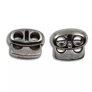 6966 Зажим плоский 2отв. d=4,4мм, 18*15мм, мет. цв.т.серебро