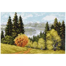 698 Канва с рисунком 'Матренин посад' 'Осеннее очарование', 28*37 см