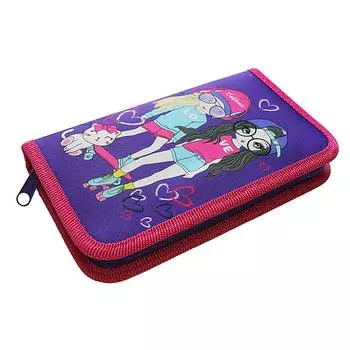 70041 Пенал корпусный Спортсменки, 1 отделение на молнии, 19*11 см