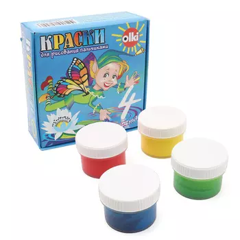 7006 Краски для рисования пальчиками, 4 цв.