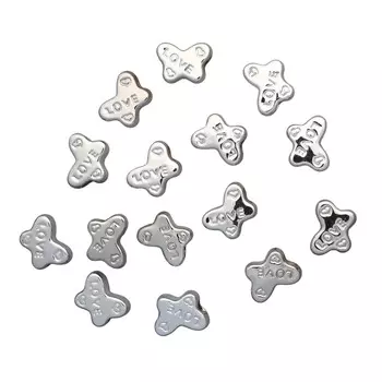 7013 Бусины под металл гладкие, 15*10*6 мм, упак./15 шт., 'Астра' (серебро)